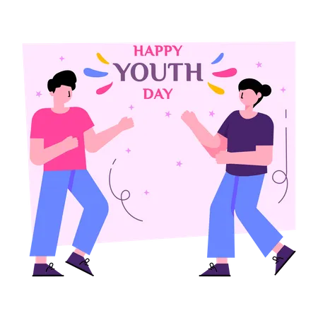 Happy Youth Day Illustration