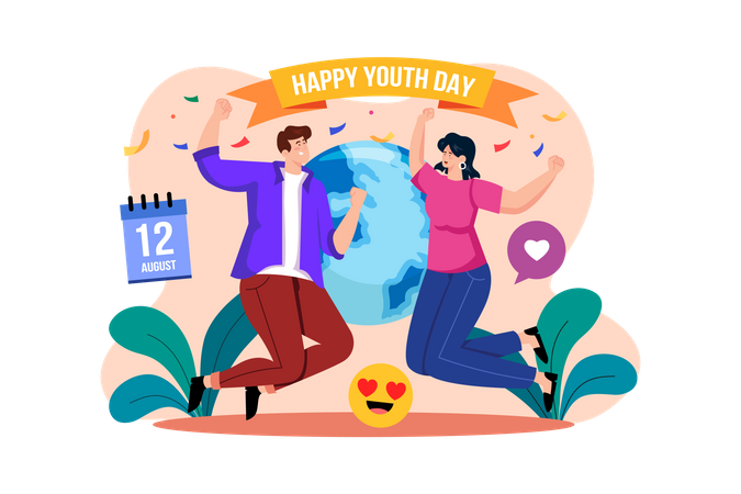 Happy Youth Day  Illustration