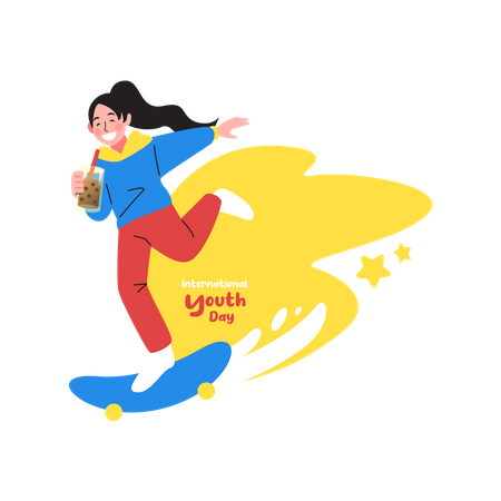 Happy Youth Day  Illustration