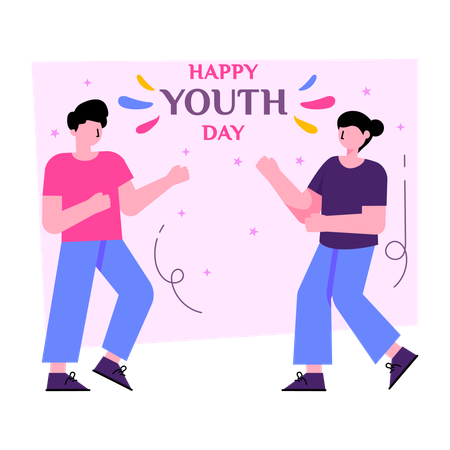 Happy Youth Day  Illustration