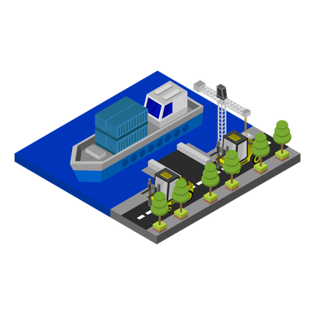 Harbor area  Illustration