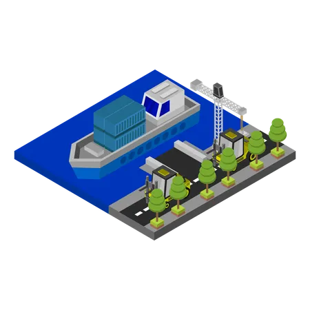 Harbor area  Illustration
