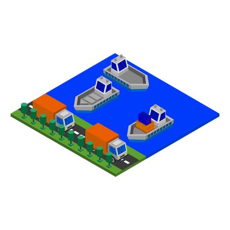 Harbor area  Illustration