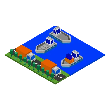 Harbor area  Illustration
