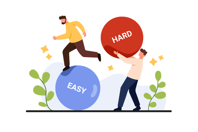 Hard and easy solutions to problem  Illustration
