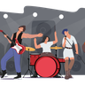 illustrations of band performing live