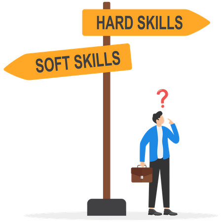 Hard skills vs soft skills  일러스트레이션