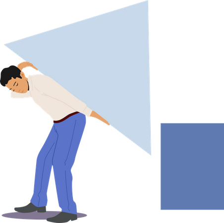 Hard working businessman  イラスト
