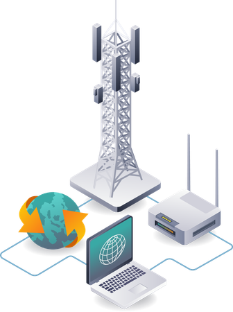 Hardware Network in Information Technology Systems  Illustration