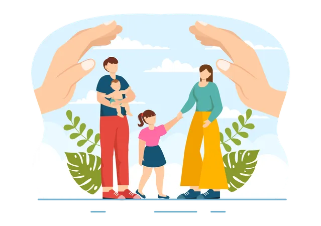 Harmonious Family  Illustration