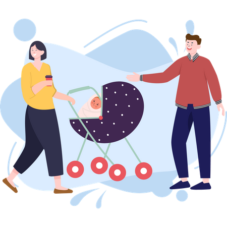 Harmony and Happiness Parents and Children  Illustration