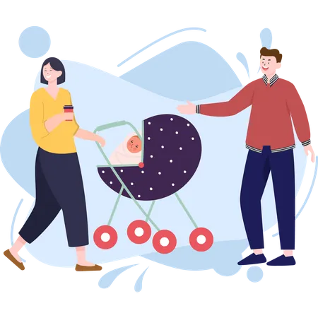 Harmony and Happiness Parents and Children  Illustration