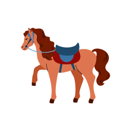 Harnessed horse  Illustration