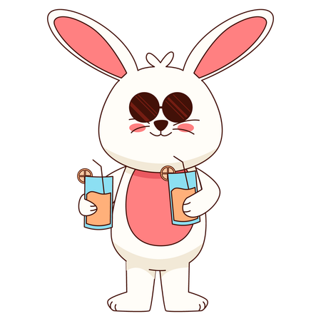 Hase mit Saft  Illustration