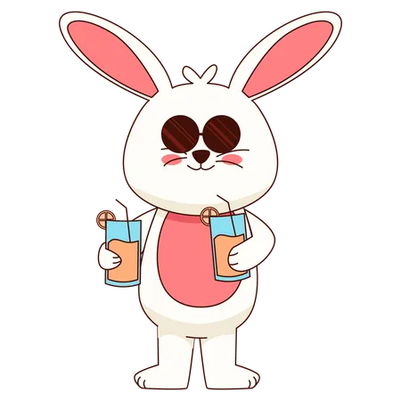 Hase mit Saft  Illustration