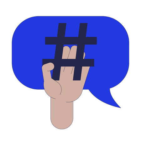 Hashtag in digital marketing  Illustration