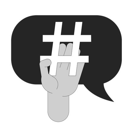 Hashtag in digital marketing  Illustration