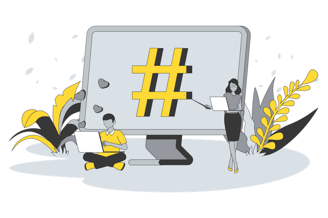 Hashtag Promotion  Illustration