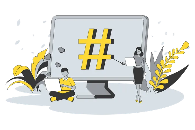 Hashtag Promotion  Illustration