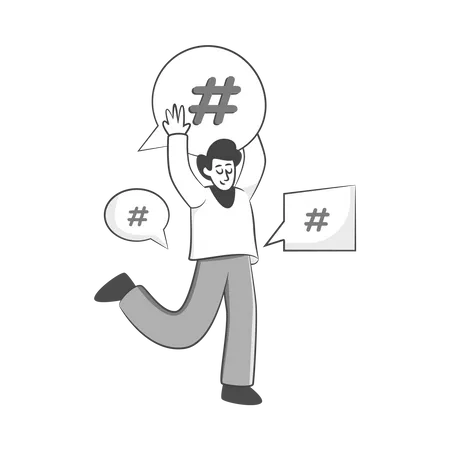 Hashtag des réseaux sociaux  Illustration