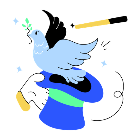 Hat magic trick  Illustration
