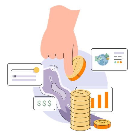 Haufen von Bargeld Banknoten  Illustration