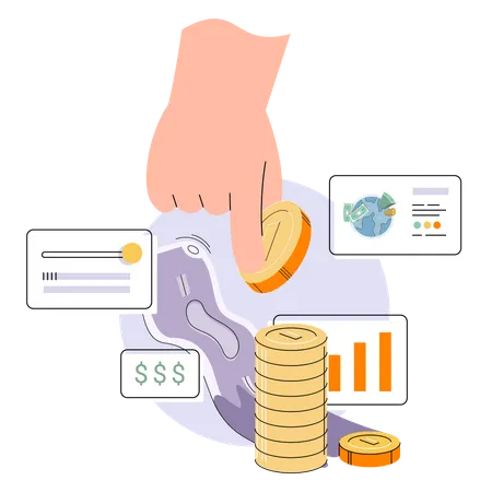 Haufen von Bargeld Banknoten  Illustration
