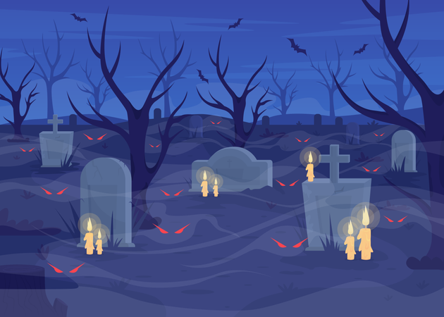 Haunted cemetery  Illustration