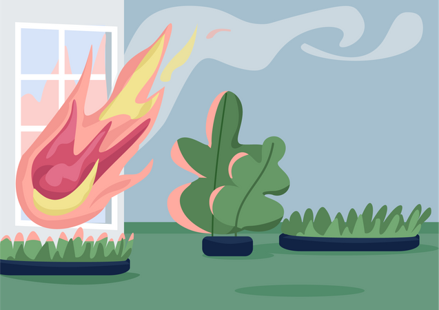 Haus in Flammen  Illustration