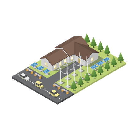 Solarmodule fürs Haus  Illustration