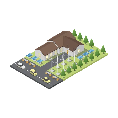 Solarmodule fürs Haus  Illustration