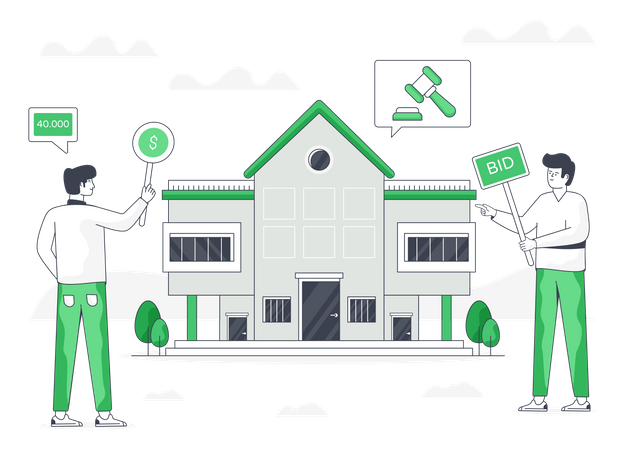 Hausauktion  Illustration