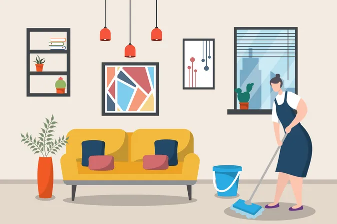 Reinigungsservice für Privathaushalte  Illustration