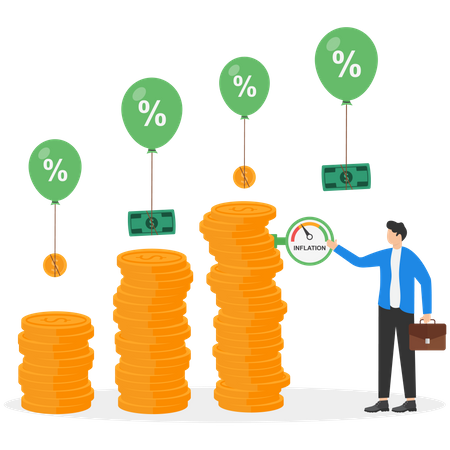 Hausse des taux d'intérêt en raison de l'inflation  Illustration