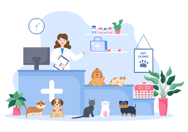 Haustiere Veterinär  Illustration