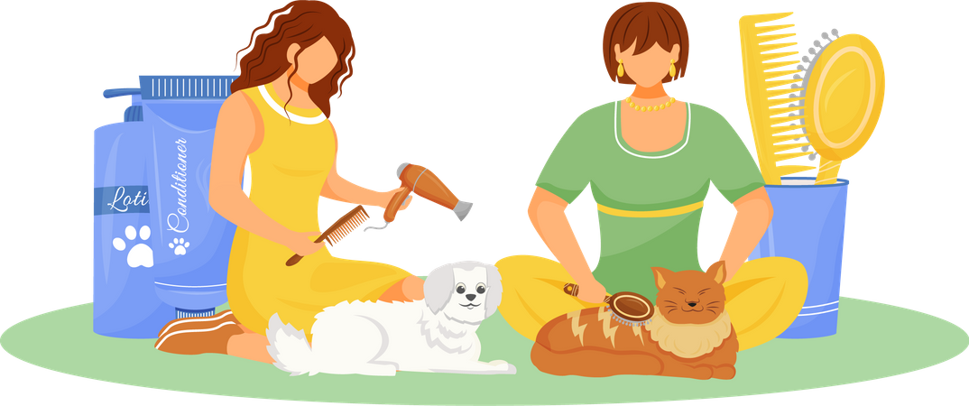 Haustierpflege  Illustration