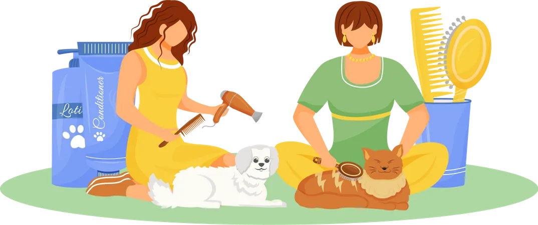 Haustierpflege  Illustration