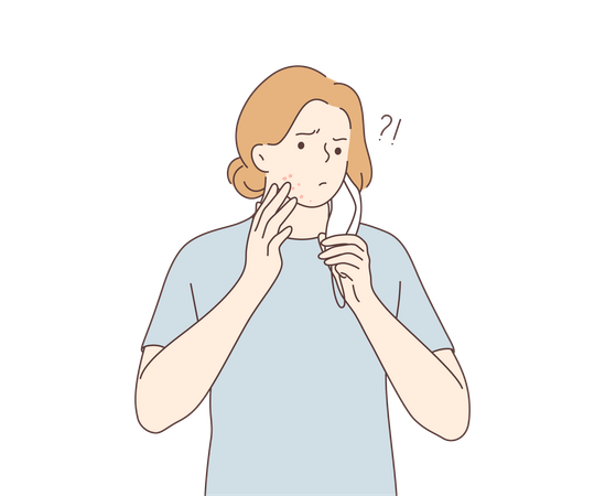 Hautallergie im Gesicht  Illustration