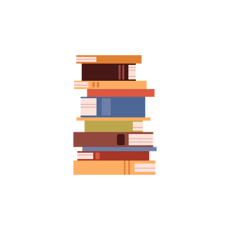 Haute pile de livres  Illustration