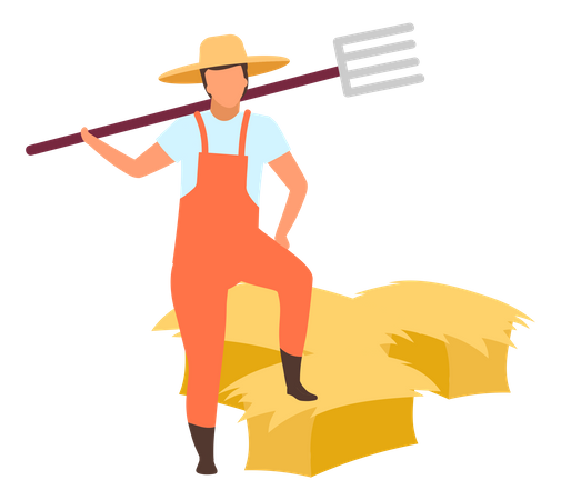 Hay Harvesting Illustration