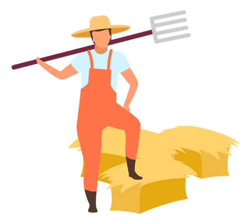 Hay Harvesting Illustration