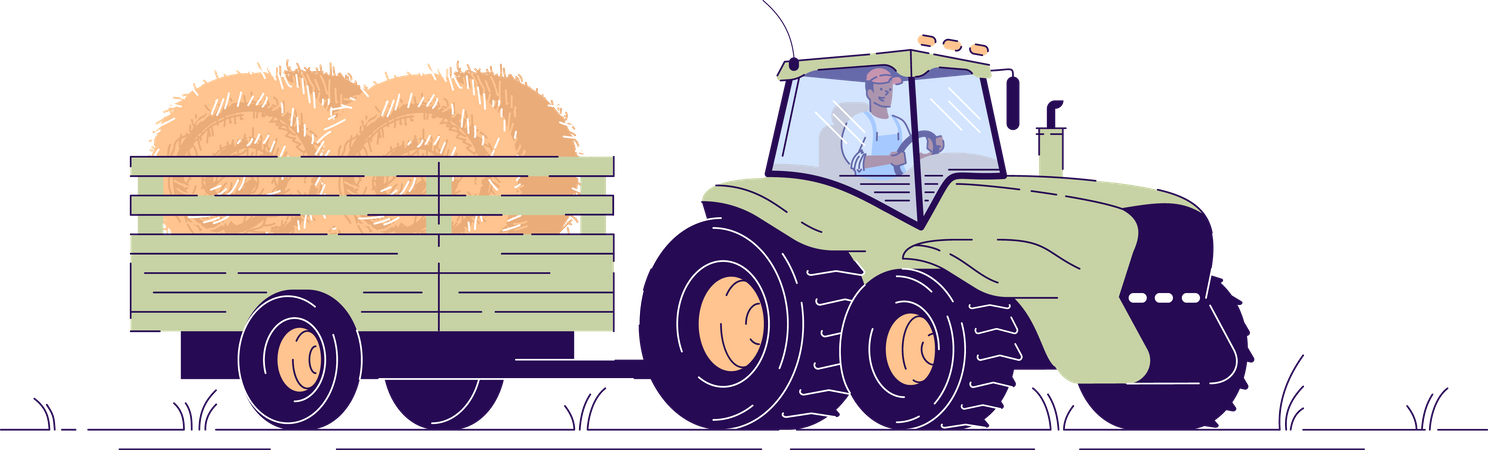 Hay harvesting  Illustration