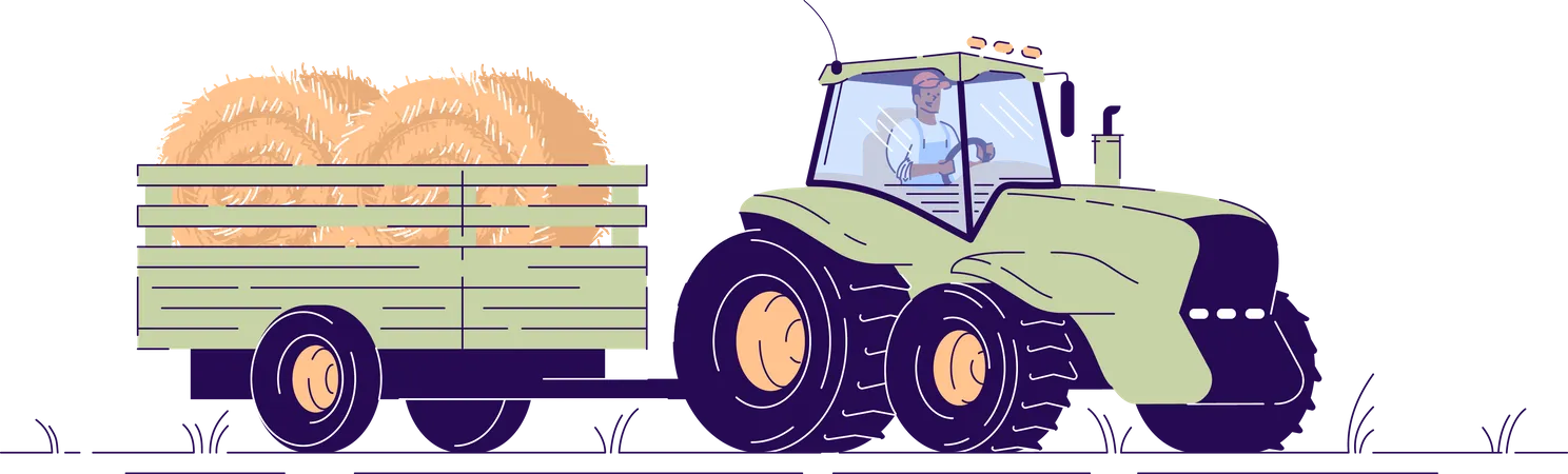 Hay harvesting  Illustration