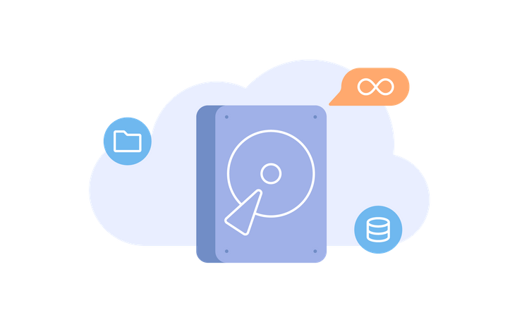 HD disk storage  Illustration