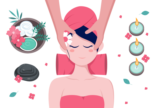 Head Massage Illustration