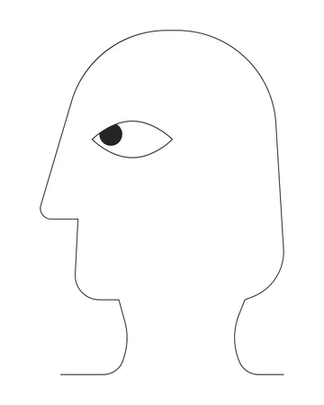 Head Silhouette Profile Black And White 2 D Line Cartoon Object Minimalist Head Shape Isolated Vector Outline Item Anonymous Shadow Ancient Egyptian Art Portrait Monochromatic Flat Spot Illustration Illustration
