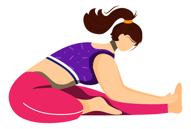 Head to knee forward bend  Illustration