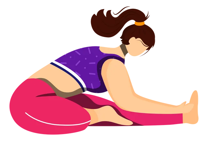 Head to knee forward bend  Illustration