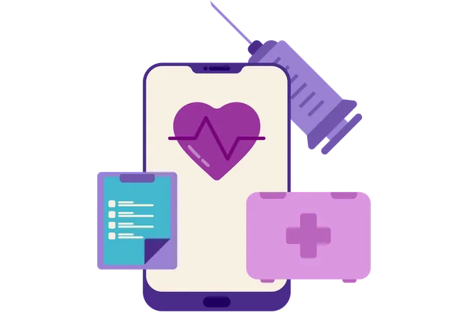 Health application on smartphone  Illustration