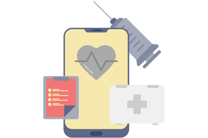 Health application on smartphone  Illustration